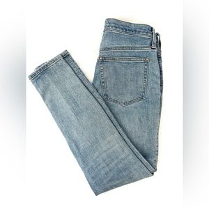 J. CREW 9” toothpick jeans in a light wash. Great condition!